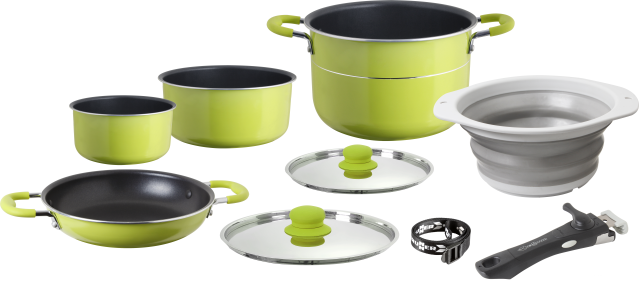 BRUNNER® Popote Juniper 8+1 Ø 24 cm Camping-Kochtopf Antihaft