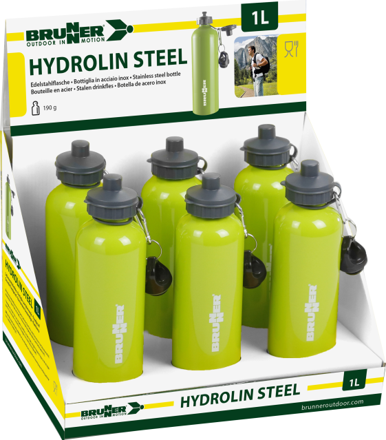 BRUNNER® Hydrolin Steel 1000 ml Trinkflasche