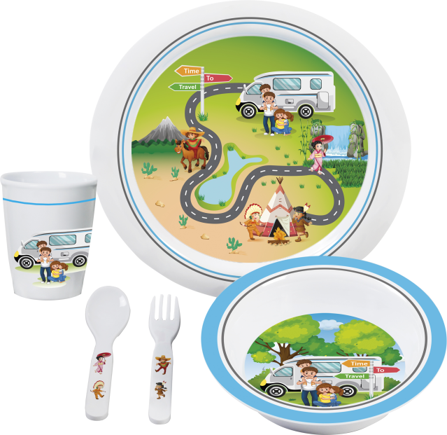 BRUNNER® Time to travel 3+ Kinder-Geschirr-Set