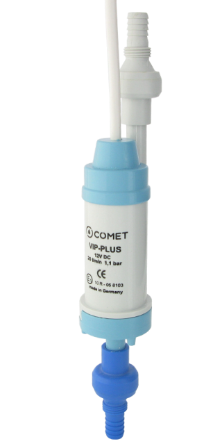 COMET pompa ausiliaria VIP-INLINE-PLUS 12 V, cavo da 1,0 m, con valvola di non ritorno e filtro