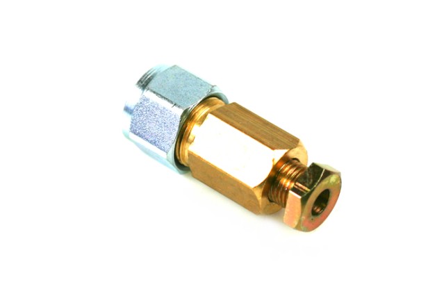 Pieza conectora 6 mm cobre para manguera termoplástica 8 mm