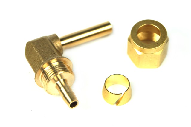 DREHMEISTER kit di raccordi 6 mm (raccordo ad angolo 90°,dado di raccordo,anello ad incastro)
