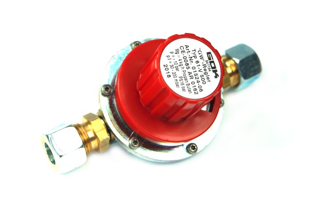 GOK régulateur de pression 50mbar 61-V500 4kg/h 30-200mbar RVS12 de chaque côté 11 niv. régl.