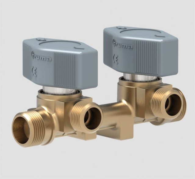 Truma valve VK2-10 2-way LPG gas manifold 10mm inlet x 8mm outlet
