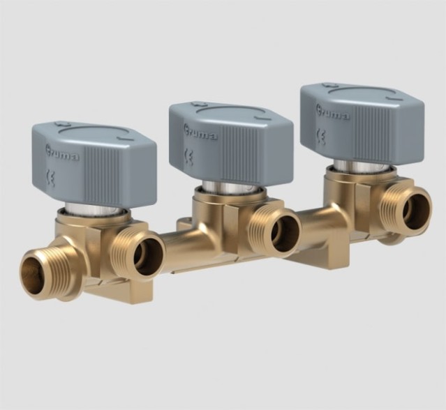 Truma valve VK3-8 3-way LPG gas manifold 8mm inlet x 8mm outlet
