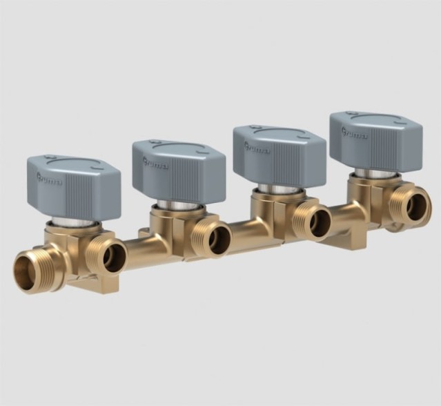 Truma valve VK4-8 4-way LPG gas manifold 8mm inlet x 8mm outlet