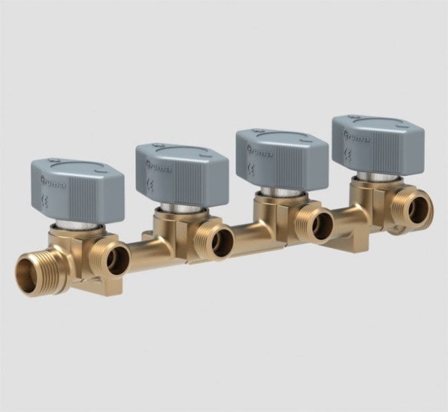 Truma valve VK4-10 4-way LPG gas manifold 10mm inlet x 8mm outlet