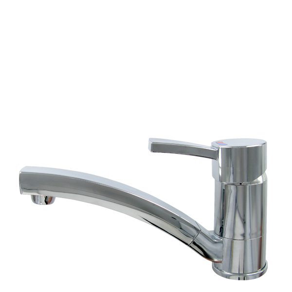 COMET CAPRI KOMPAKT Mezclador monomando con microinterruptor en cromo, caño de 17 cm, 350 mm Ø 8/10 mm tubo flexible de nylon, fijación 1