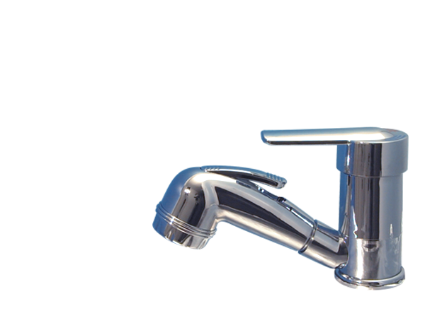 COMET PARMA miscelatore monocomando con microinterruttore cromato, doccia estraibile SHORTY, flessibile 1,25 m, aste 270/325 mm, set di fissaggio