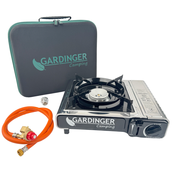 GARDINGER Saftey Camp Allgas Campingkocher Piezozündung + Schlauch
