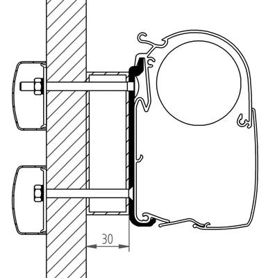 Thule Adattatore a parete Eden / Allegro < 2010 - 3,50m