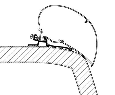Adattatore Thule per tetto Hymer SX - 4,50 m