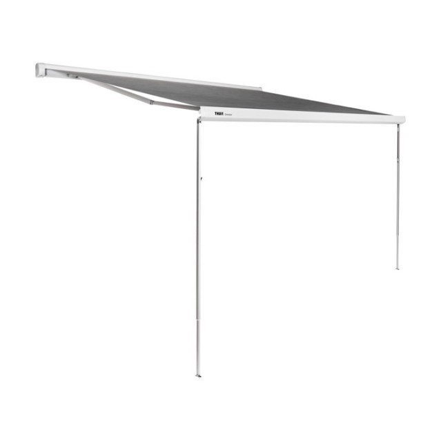 Thule Omnistor 5200 4.05x2.50m Wall Awning Motorised 12V White with Fabric Finish Mystic Grey