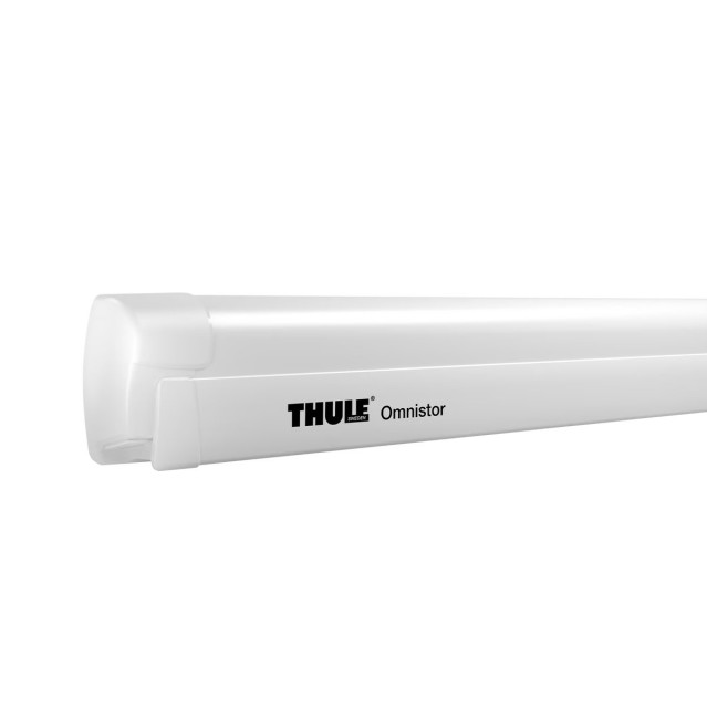 Thule Omnistor 8000 Toldo de Pared Motorizado 230V 4,00x2,75m Blanco con Acabado Tela Gris Místico