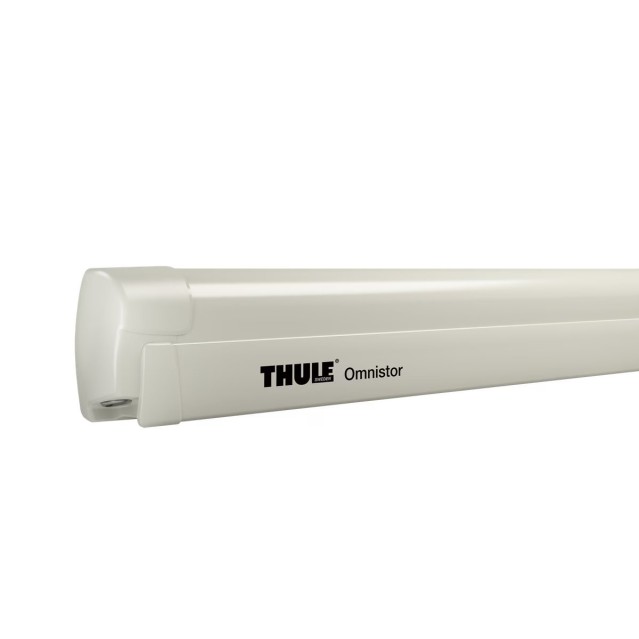 Thule Omnistor 8000 4.50x2.75m Toldo de Pared Motorizado 230V Crème Ral 9002 con Acabado Tela Gris Místico