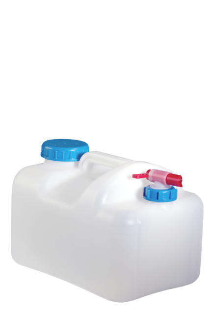 COMET MULTI-Weithalskanister 15 Liter, Schraubdeckel DIN 96, Hahnverschluss DIN 51