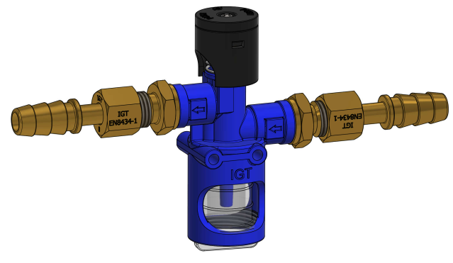 LPG gas leak tester, leak detector G5 W 21.8 x 1/14 LH - 10 mm compression fitting
