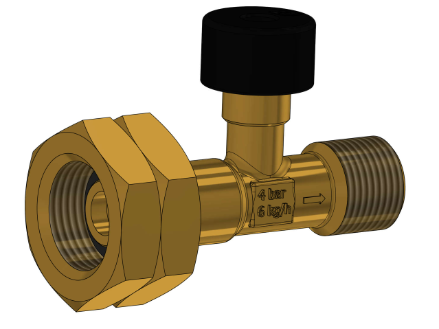 Soupape de décharge externe, protection contre la rupture de tuyau GPL (propane/butane) G.8 W21.8 x 1.814 - L.H x 3/8 L.H.