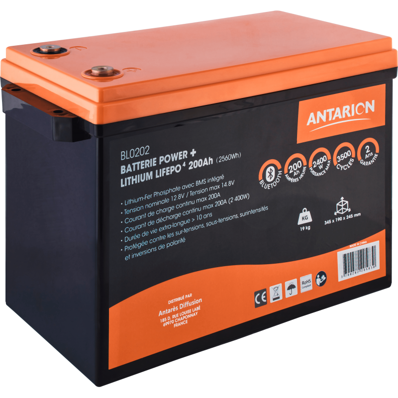Antarion Lithium-Batterie 200Ah POWER + Bluetooth
