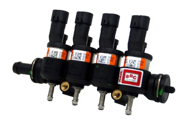 BRC rail dinjection 4 cylindres IN03 orange (plastique)