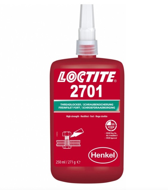 LOCTITE® 2701 250ml, vert - Adhésif pour filetage à faible viscosité, haute résistance, à base de méthacrylate