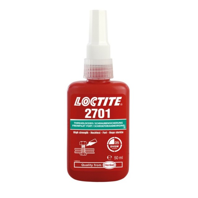 LOCTITE® 2701 50ml, verde - adhesivo fijador de roscas de metacrilato de alta resistencia y baja viscosidad