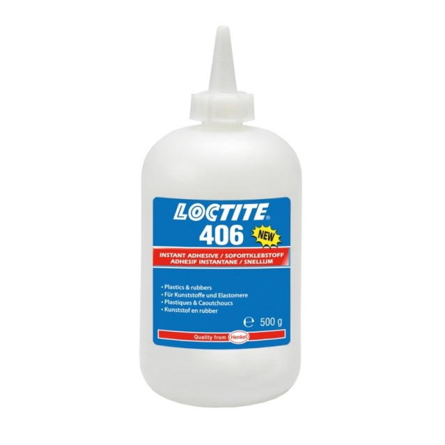 LOCTITE® 406 500g, klar - niedrigviskoser, schnell aushärtender Sekundenklebstoff