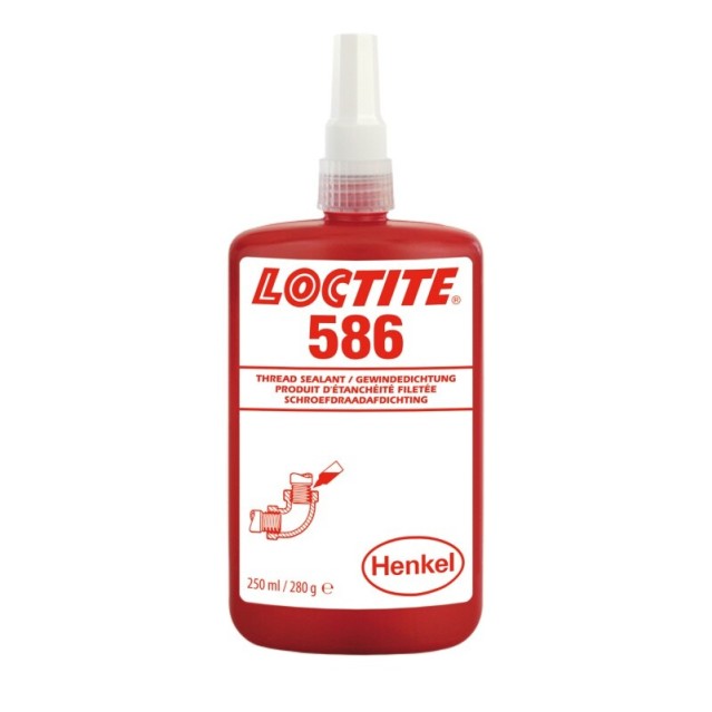 LOCTITE® 586 250ml, rouge - Mastic haute résistance pour le freinage et létanchéité des tuyaux et raccords métalliques