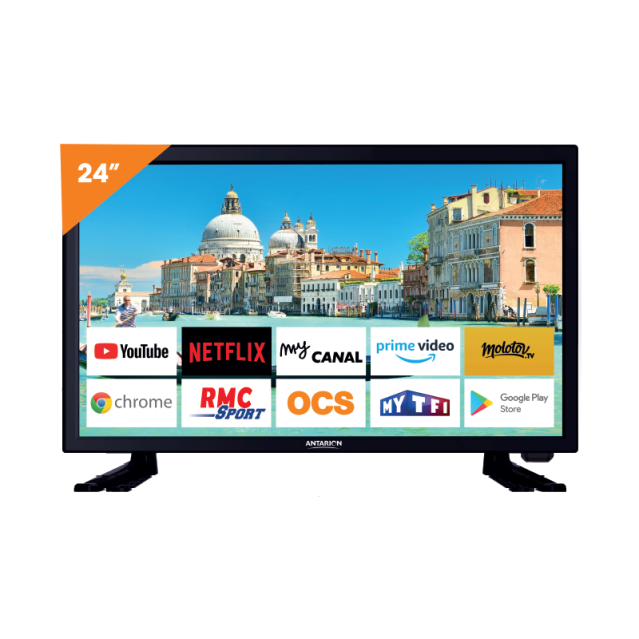 Antarion Smart TV 24 inch DVBT-2 12 / 24 / 220 V