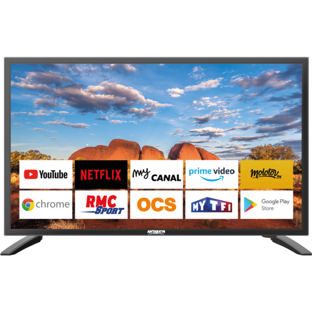 Antarion Smart TV Télévision 40 pouces DVBT-2 12 / 24 / 220 V
