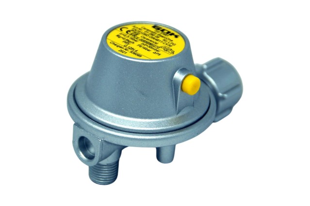 GOK régulateur de gaz Caramatic BasicOne EN61 0,8kg/h 30mbar - KLF x G1/4LH-KN-90° PRV