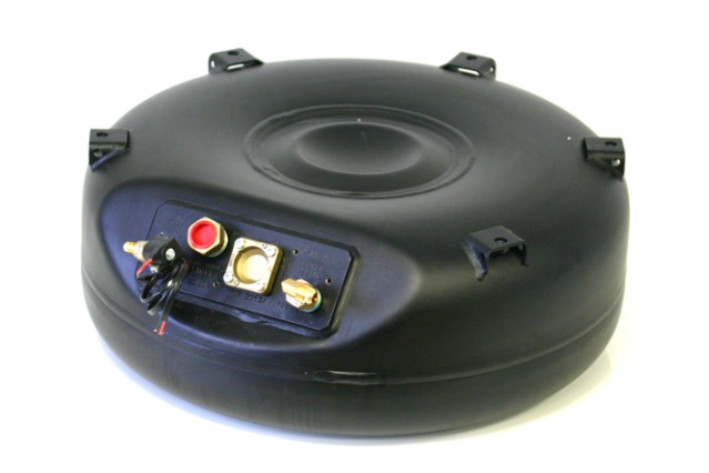 GZWM LPG toroidal tank with 4-hole valve plate 720x350 122L incl. valves, without vapour box