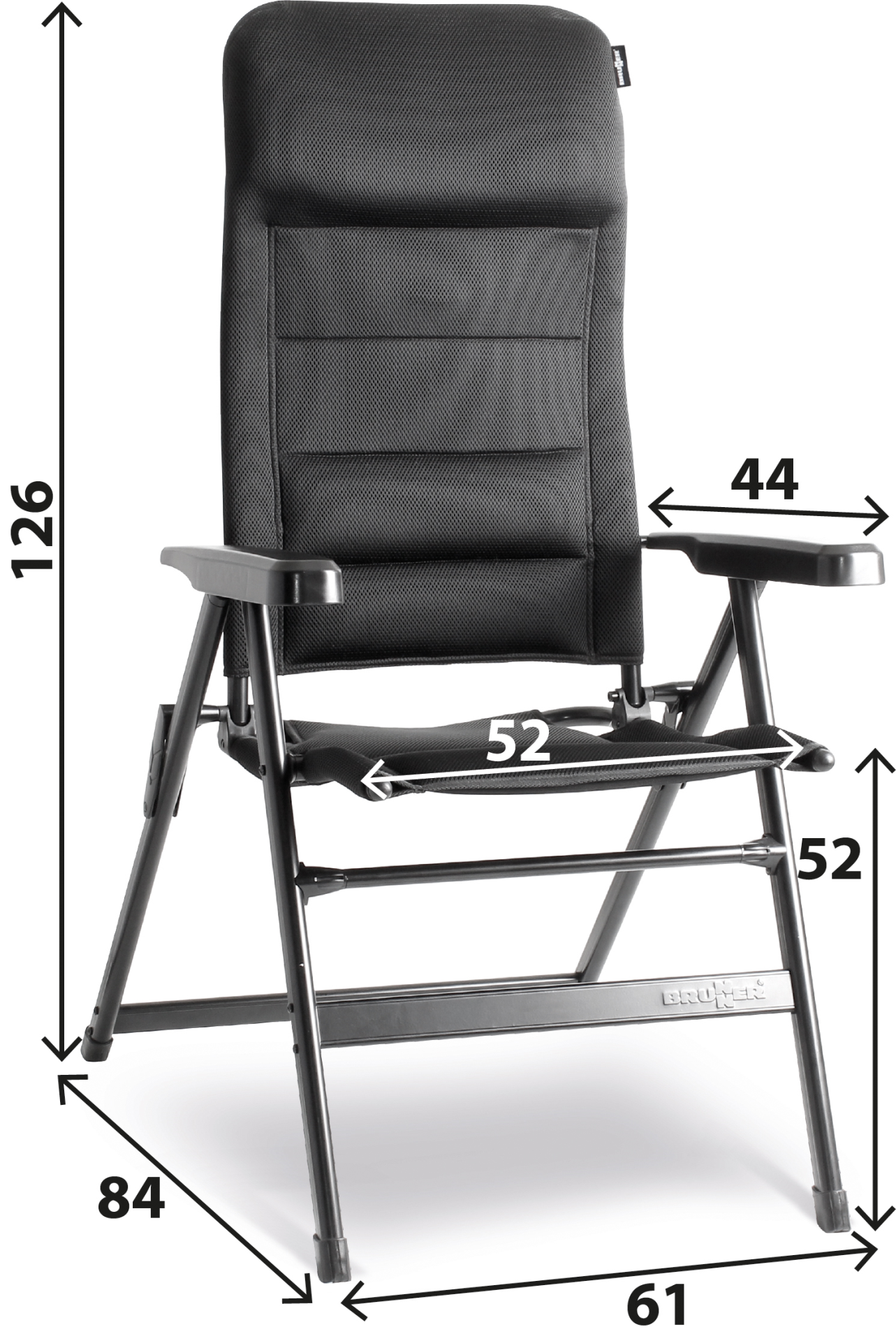 BRUNNER® Aravel 3D LARGE black Campingstuhl