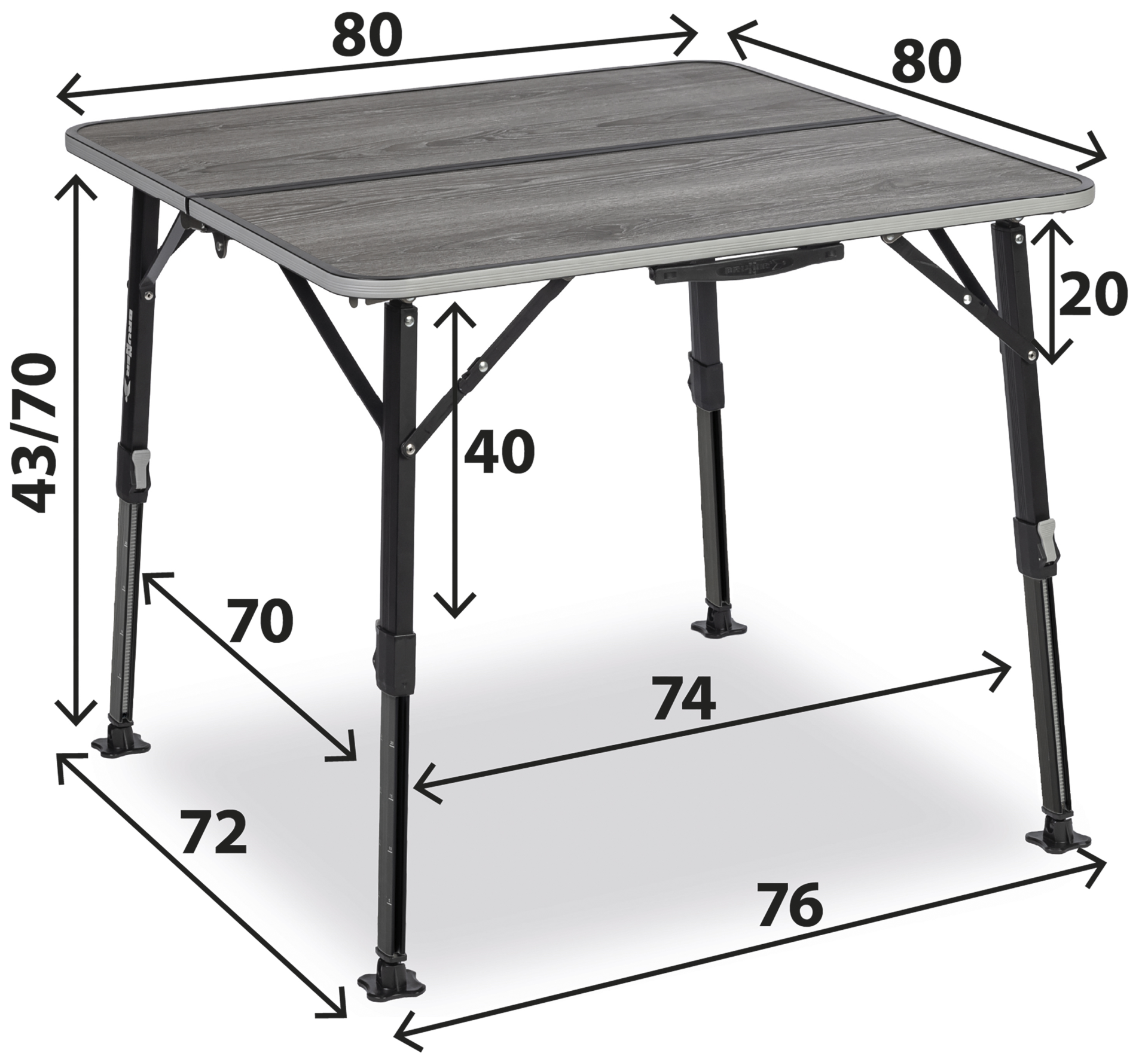 BRUNNER® ELùtop Compack 80 Campingtisch