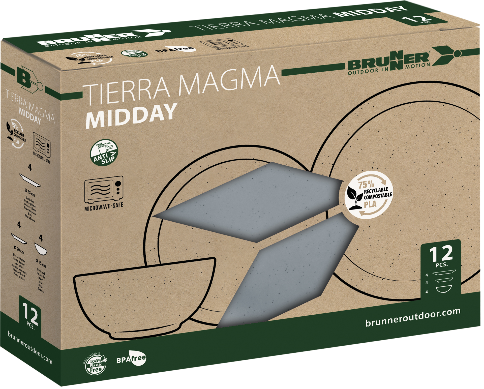 BRUNNER® Midday PLA Tierra Magma Geschirr-Set Tierra Magma