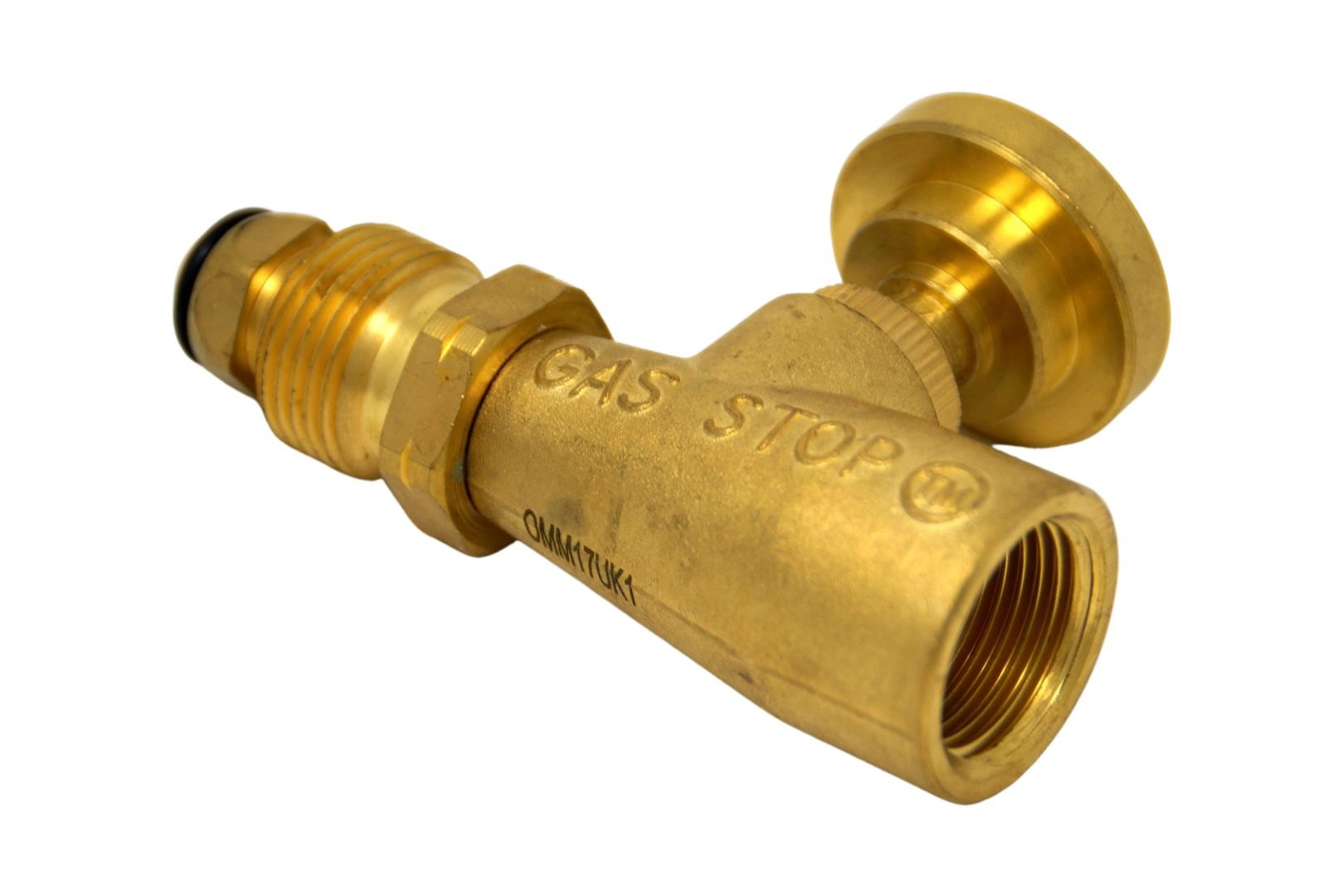GasStop emergency shut-off valve for gas cylinders UK POL LH for UK