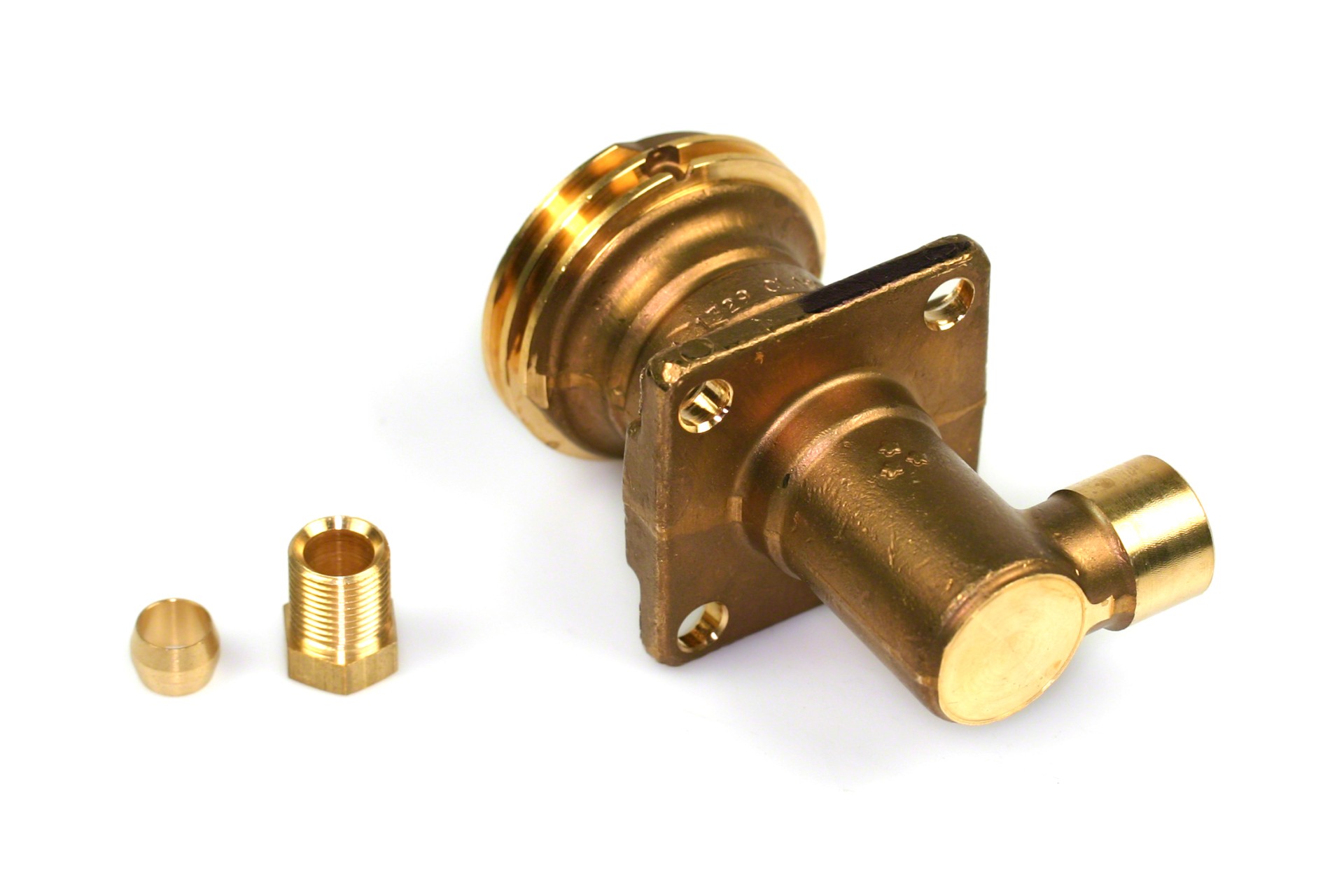 Füllventil ACME für Aussenbetankung (Einbautopf) gewinkelt auf 8mm Kupferleitung