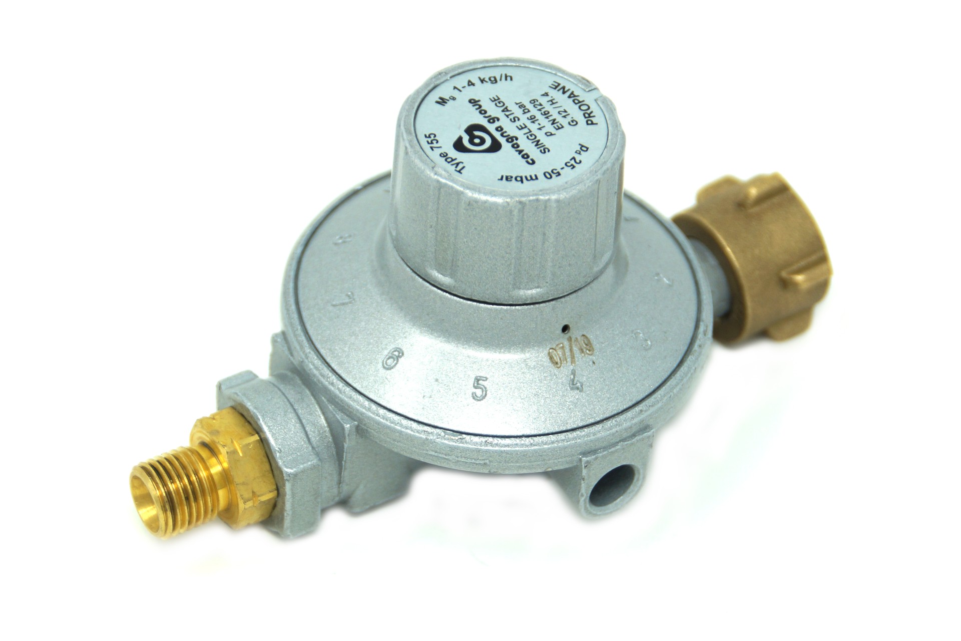 Cavagna gas pressure regulator type 755 - G.12 ->G 1/4 LH adjustable in 11 steps