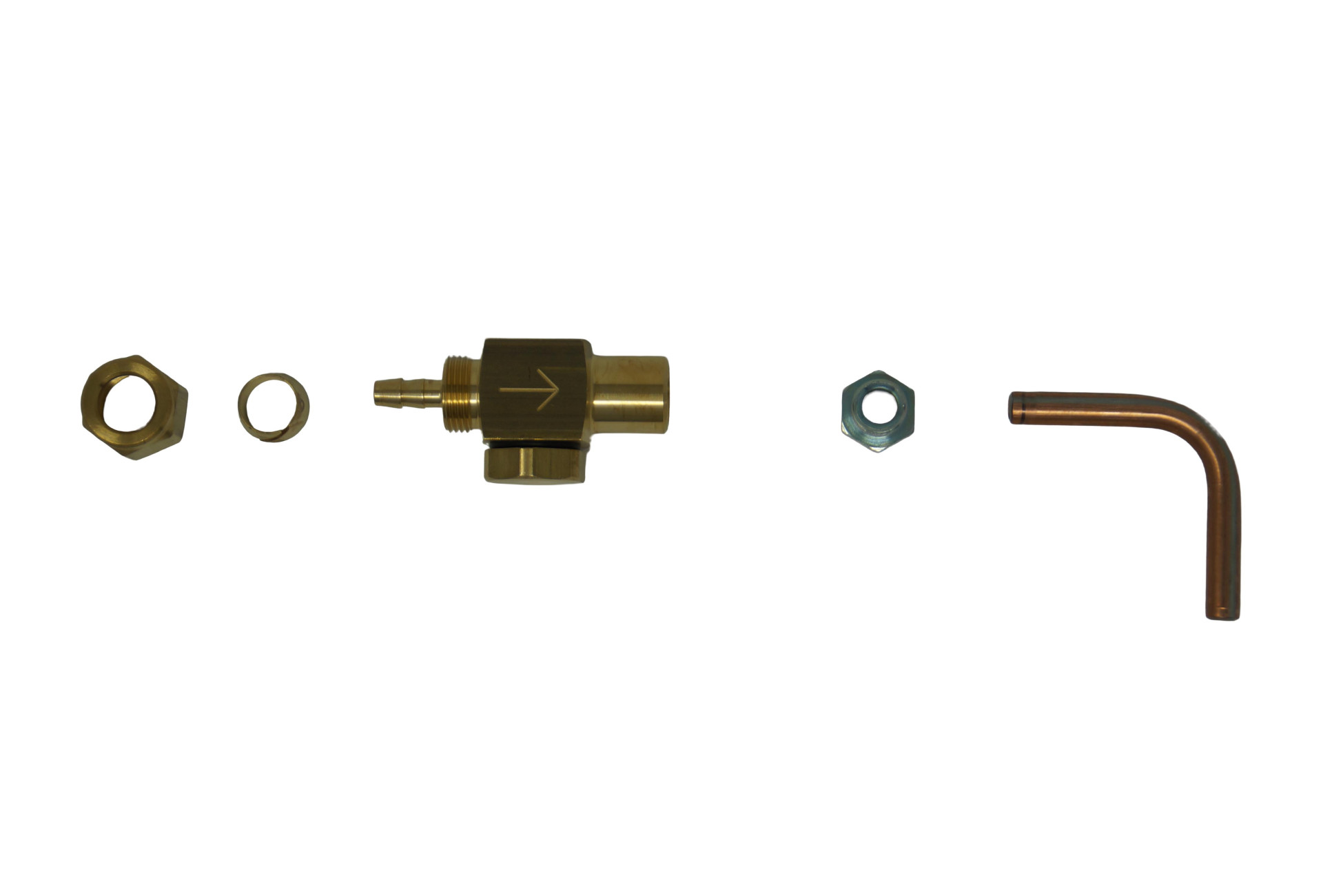 Tomasetto Kit per valvola di intercettazione esterna a monte del Vaporizzatore (linea flessibile da 6 mm su rame da 6 mm)
