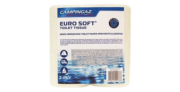 CAMPINGAZ Papier toilette Eurosoft avec une solubilité spéciale pour les toilettes chimiques. Contenu de lemballage : 4 rouleaux