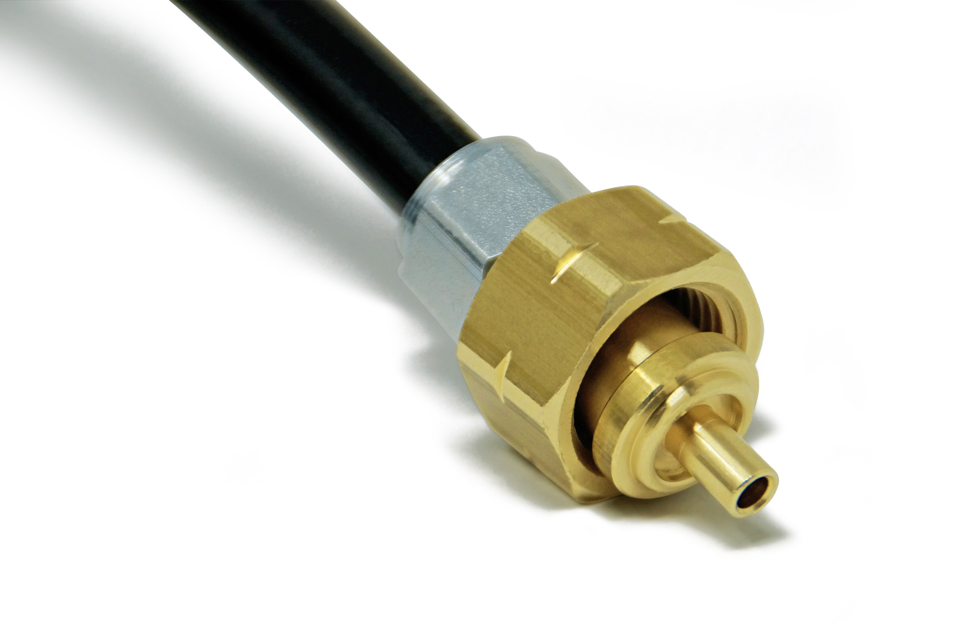 Fernbetankungskit für Gasflaschen mit W21.8L Anschluss (2m Flexleitung, Befüllstutzen, Adapterstück)