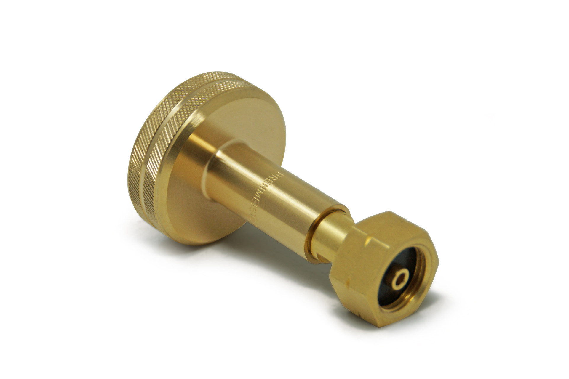 DREHMEISTER DISH gas cylinder adapter, camping gas adapter W21.8x1/14 LH (G.5) - 89.8mm