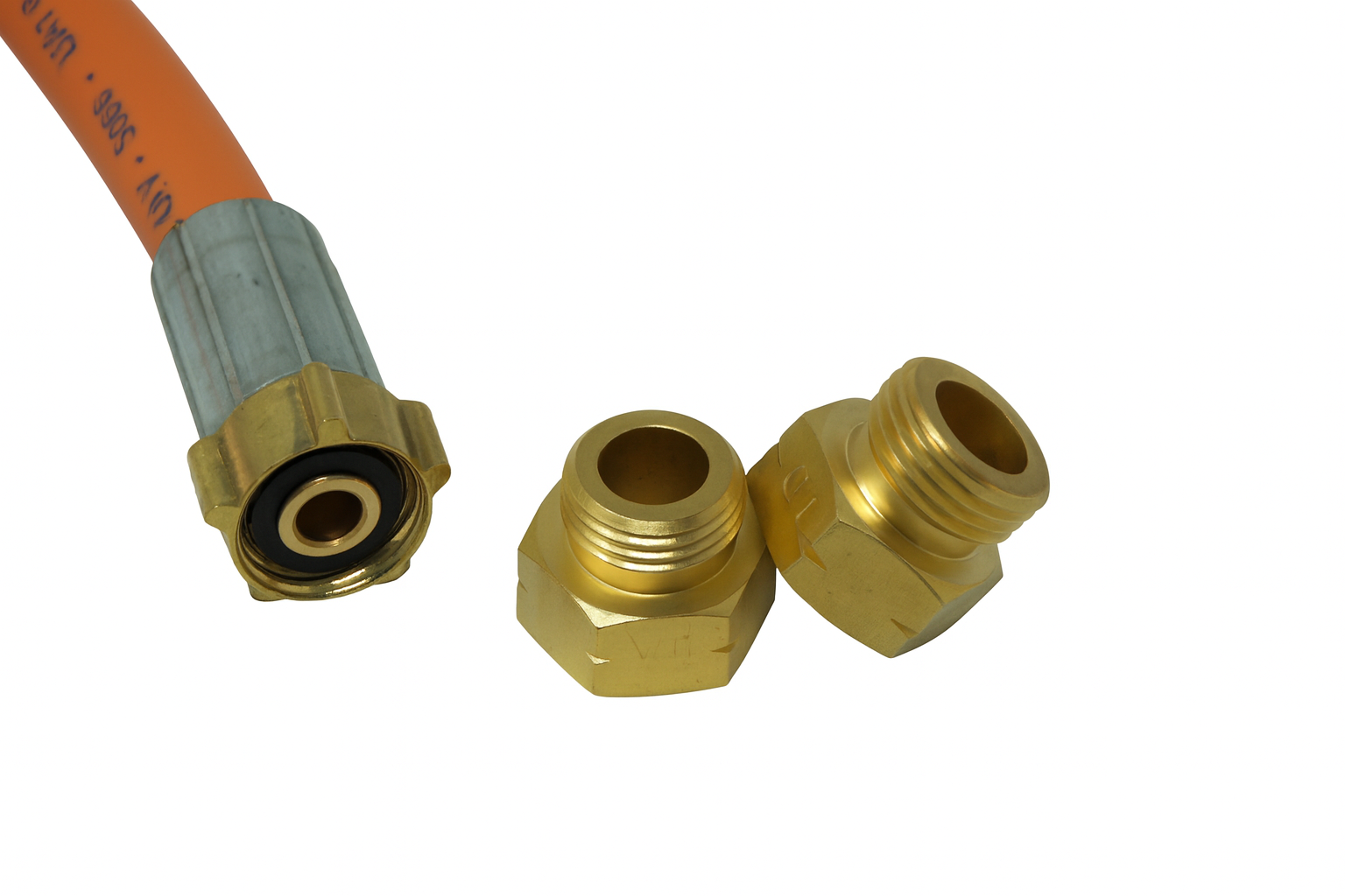 Gasschlauch 2 x G.2 (Shell-F) / G.12 (KLF) bis 30 bar - 400mm (DE, PL, BE, CH, FR, NL, CH)