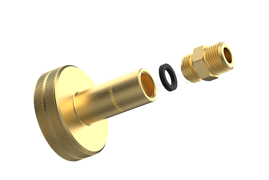 DREHMEISTER DISH LPG adapter with 3/8 NPT thread - filling valve 4-hole tank