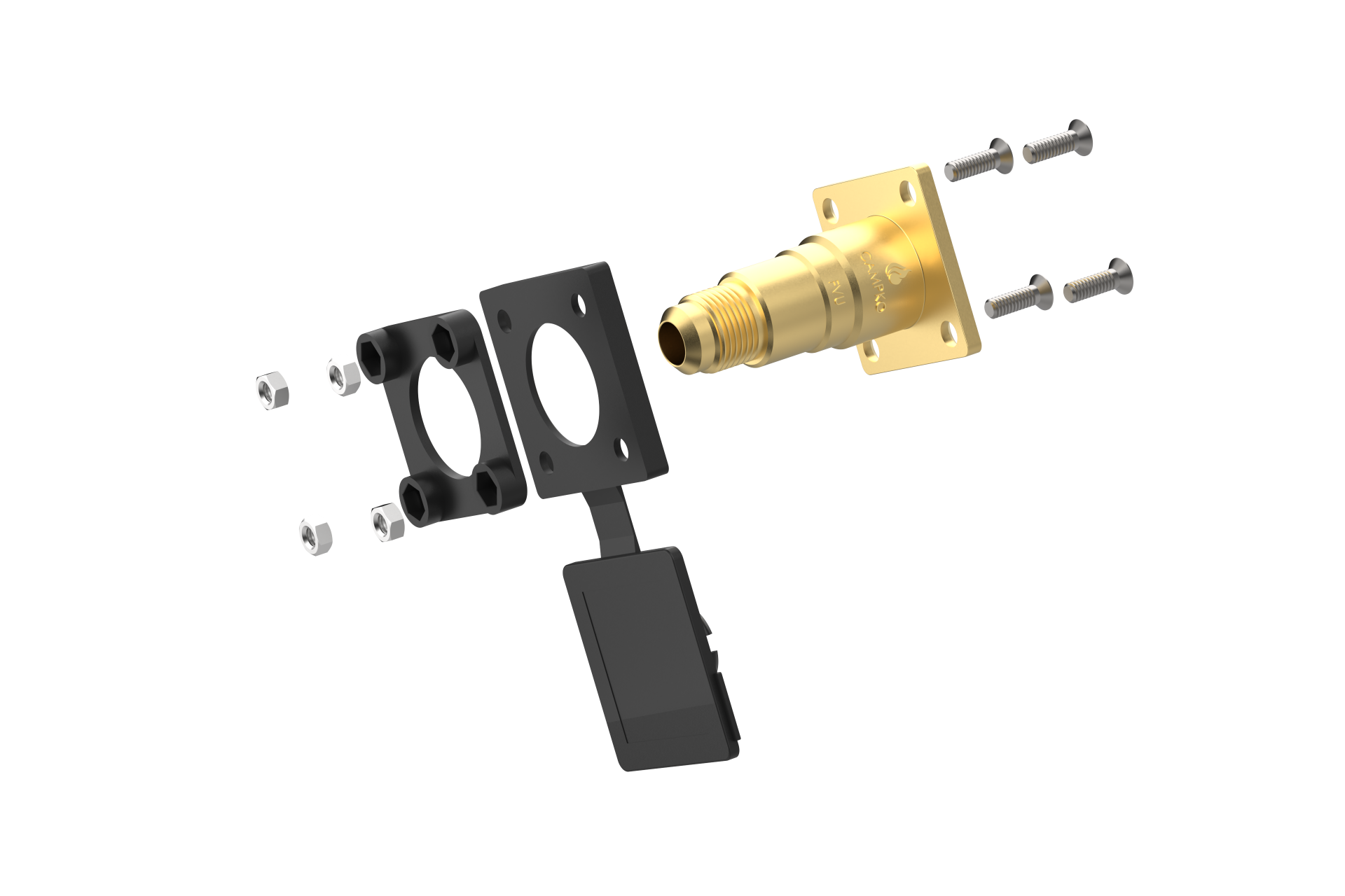 CAMPKO Valvola di riempimento GPL W21,8 x 1/14 su tubo di riempimento GPL - diritto