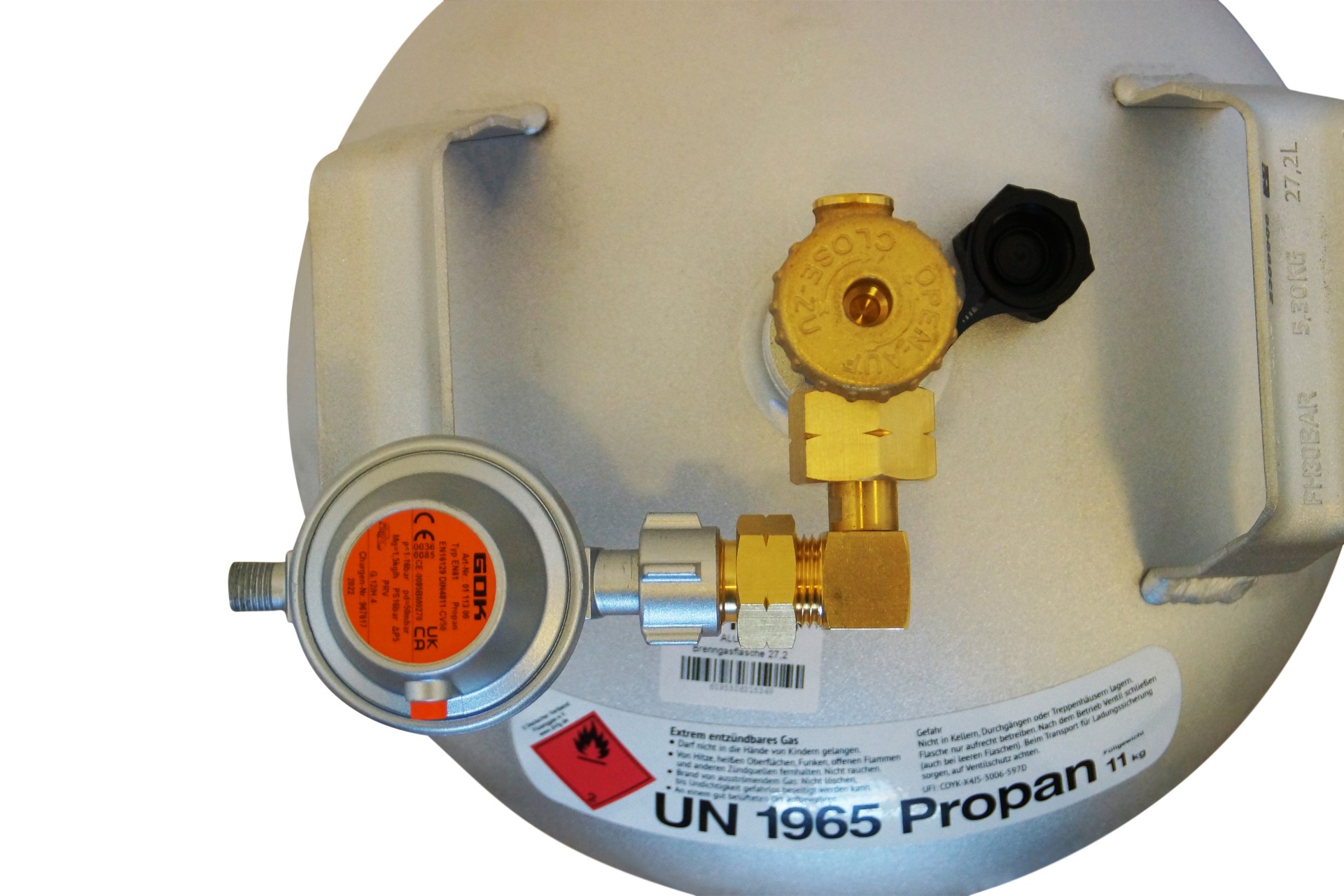 DREHMEISTER Codo conexión rosca G.5 = W21.8 x 1/14 LH --> G.12 (KLF)