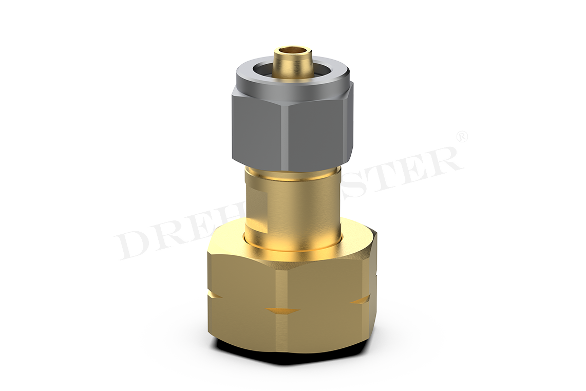 DREHMEISTER Adapter piece W21.8 x 1/14 LH / 8mm thermoplastic hose