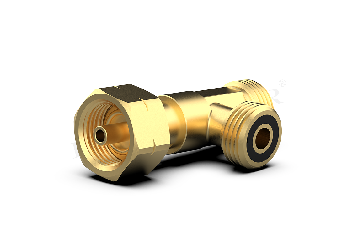 DREHMEISTER T-Stück Anschlussgewinde Kleinflasche G.12 = W21.8 x 1/14 LH