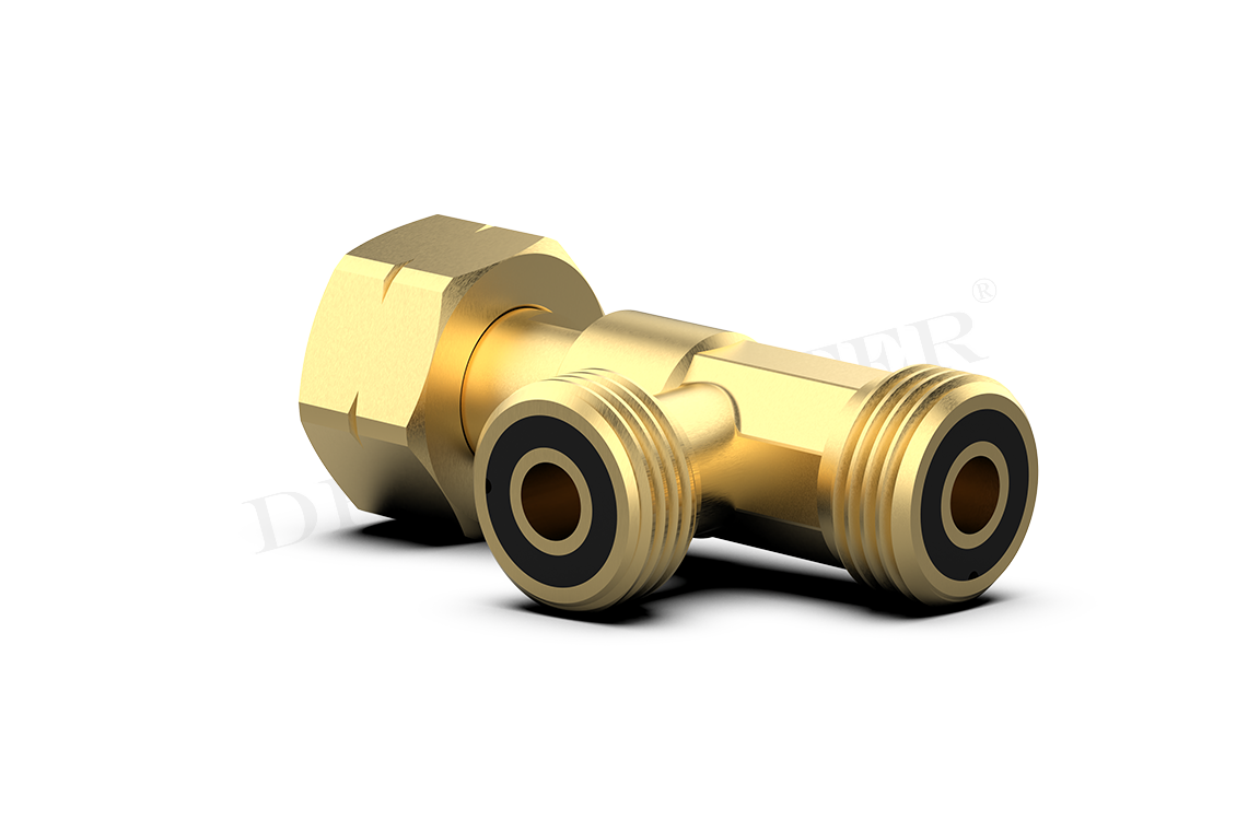 DREHMEISTER T-Stück Anschlussgewinde Kleinflasche G.12 = W21.8 x 1/14 LH