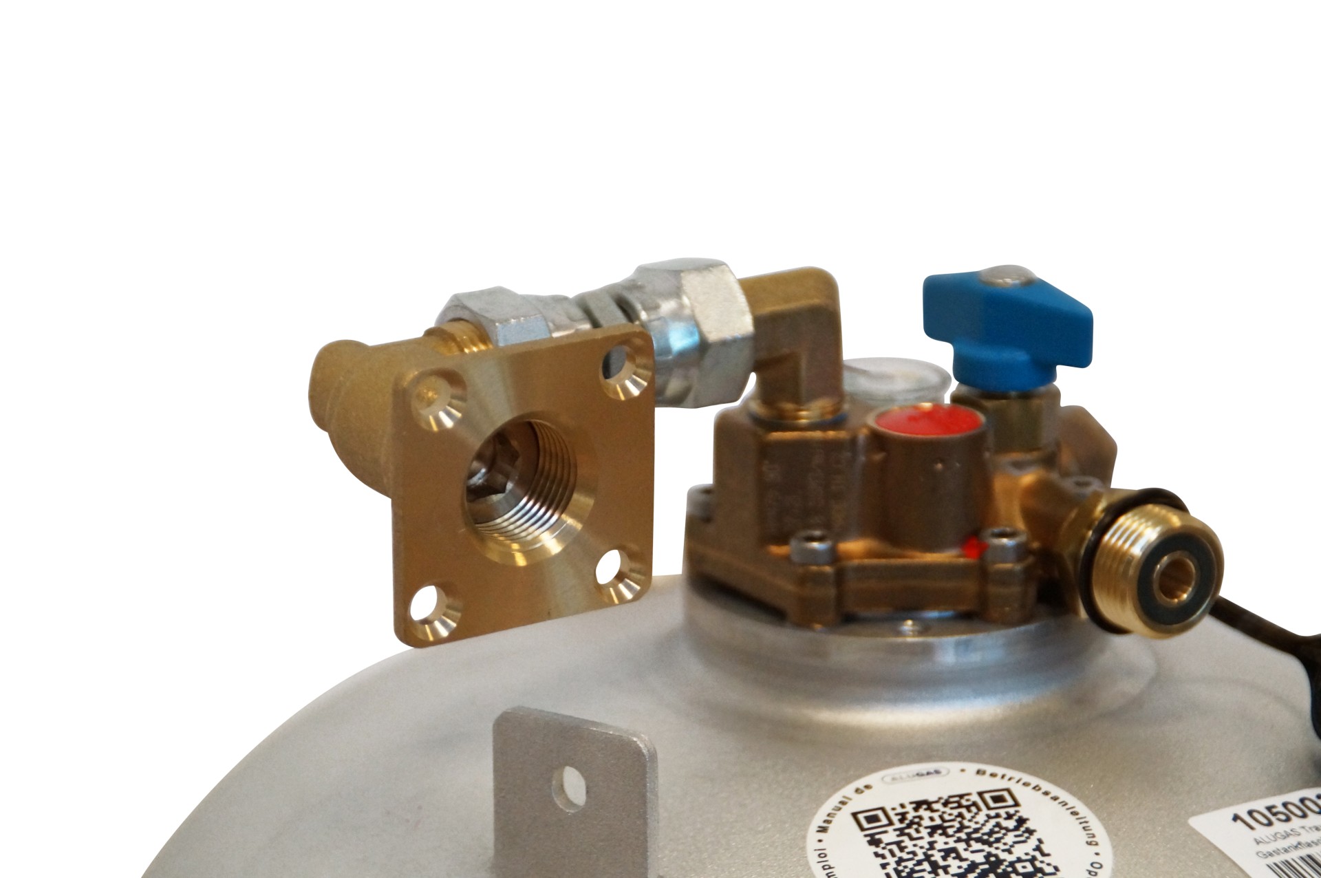 Direktbetankungsset für Gastankflaschen mit Multiventil - gewinkelte Ausführung (Füllventil)